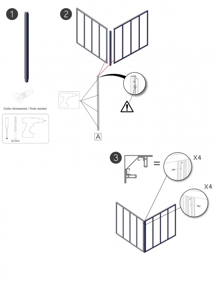 Glass panel corner post