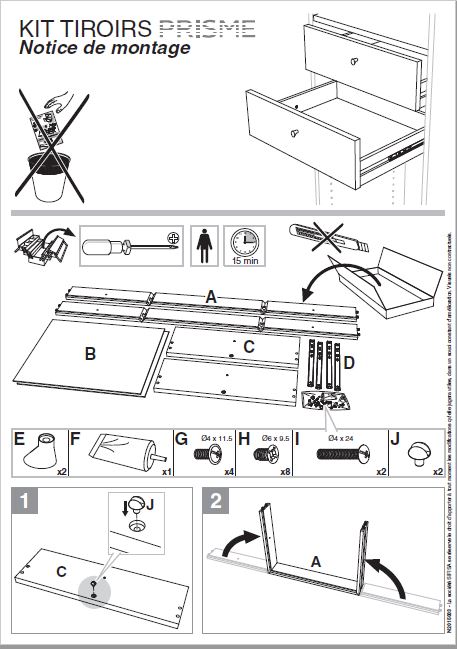 Prism drawer assembly instructions