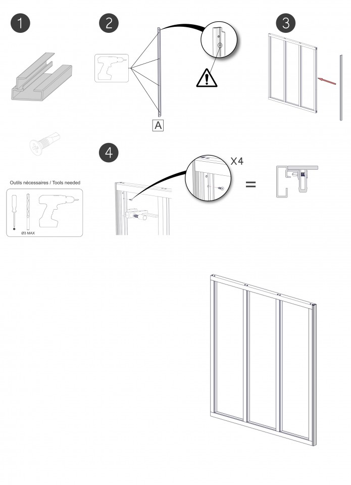 Glass panel termination post