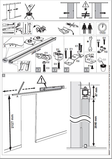 Overlay sliding door instructions